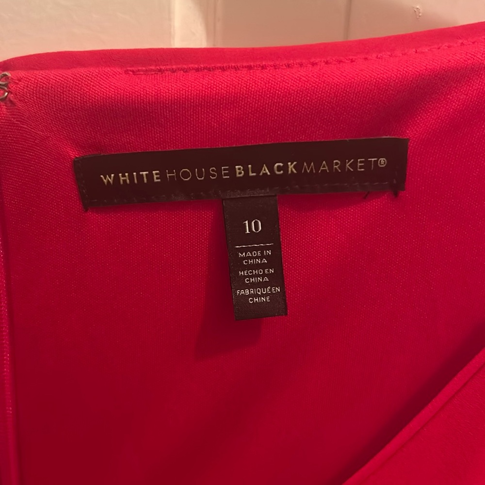 White House Black Market
Racing Red & Ecru Floral Long-Sleeve A-Line Dress